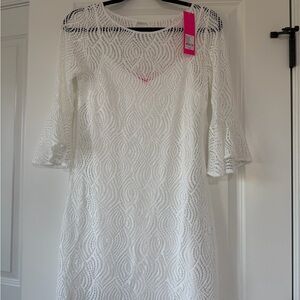 Lilly Pulitzer White Lace Long Sleeve Dress